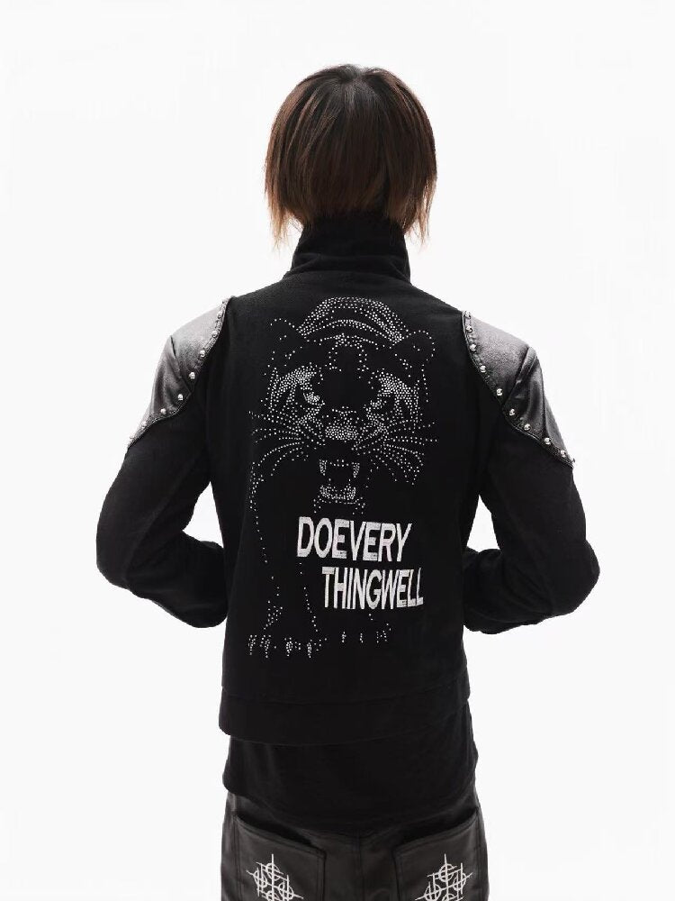 Leather Armor Rivet Canvas Jacket【s0000018352】