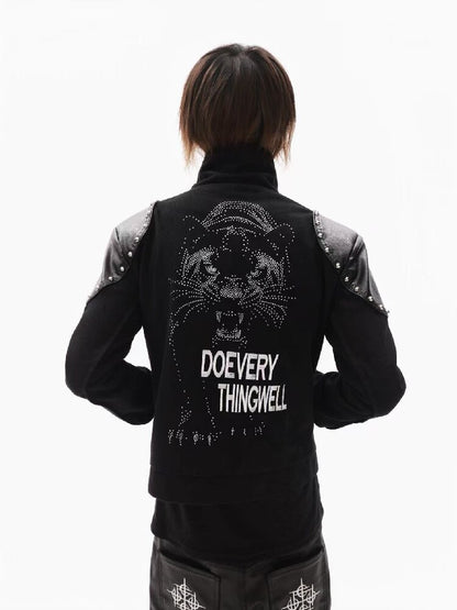 Leather Armor Rivet Canvas Jacket【s0000018352】