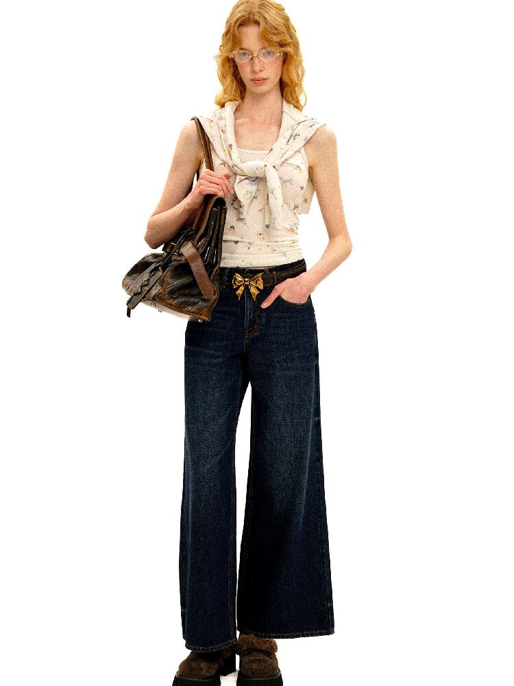 Contrast Linear Straight Jeans【s0000016422】