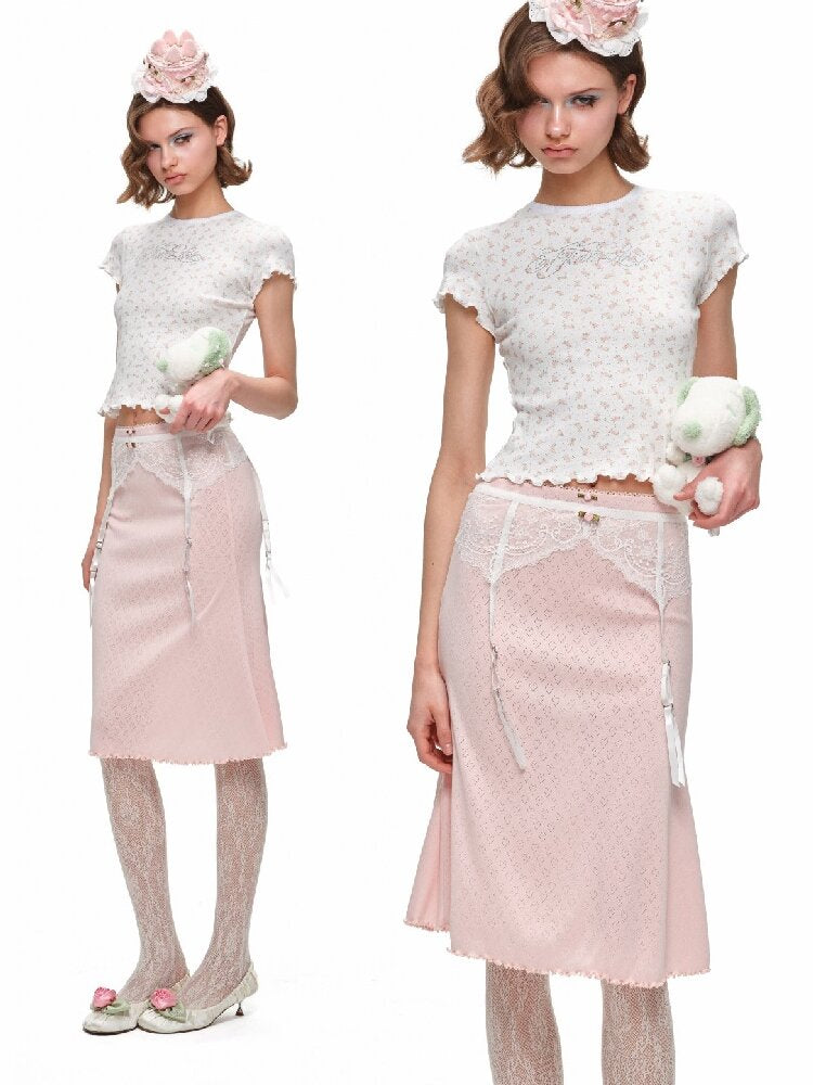 Jacquard Knitted Vest Midi Skirt【s0000016904】