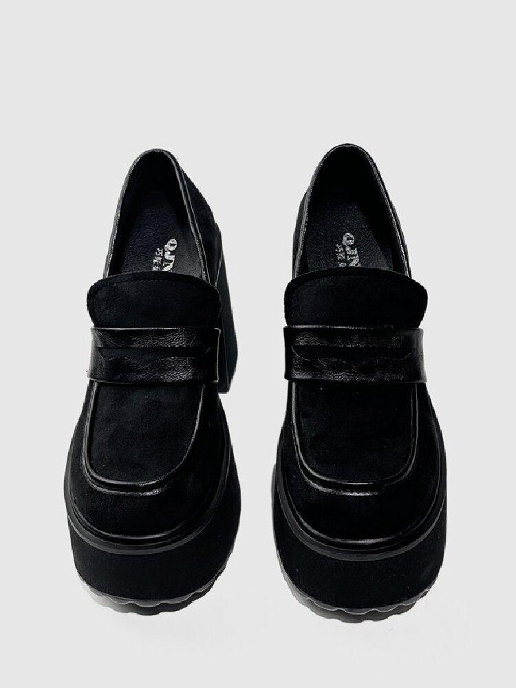 Matte Leather High Heel Loafers【s0000015716】