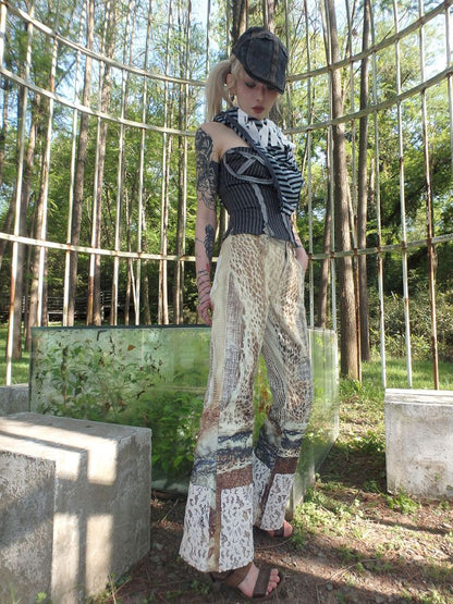 Spider Web Aged Splicing Micro Pants【s0000012469】