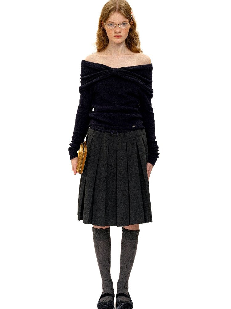 Linen Satin Panel Plaid Skirt【s0000016070】
