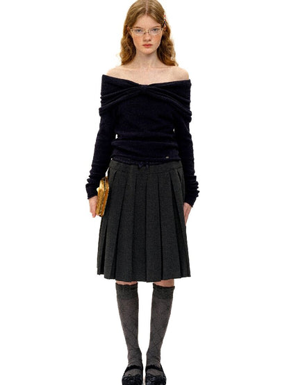 Linen Satin Panel Plaid Skirt【s0000016070】