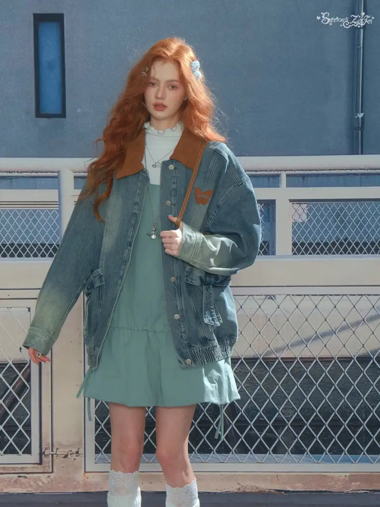 Vintage Relaxed-Fit Denim Jacket【s0000014349】