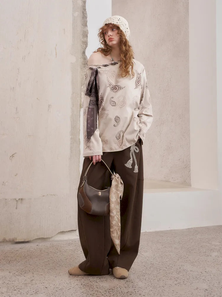 Loose-Knot Straight-Leg Wide-Leg Pants【s0000014046】