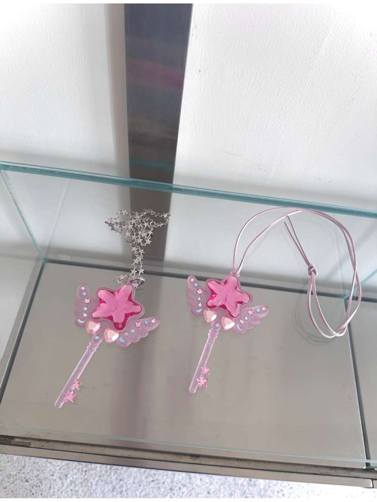Dreamcore Star Wings Magic Wand Necklace【s0000014700】