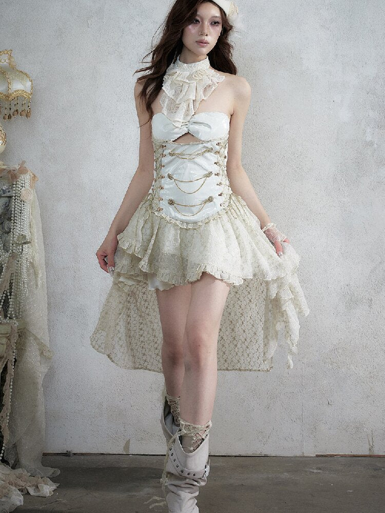 Court Victoria Lace Asymmetrical Dress【s0000017989】