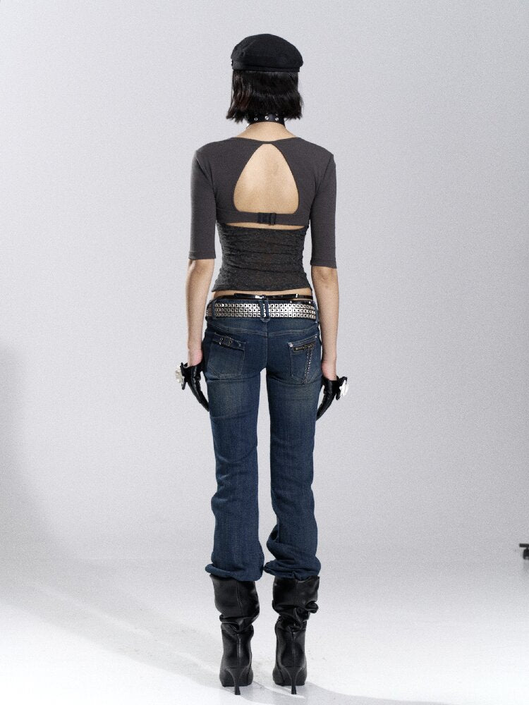 Heavy-Duty Washed Straight Jeans【s0000018487】