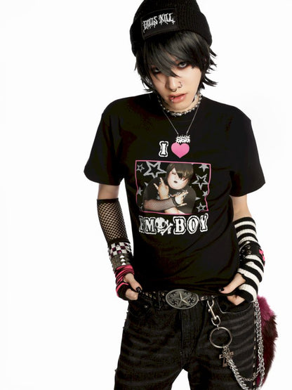 Slim shoulder hundred short T-shirt【s0000013598】