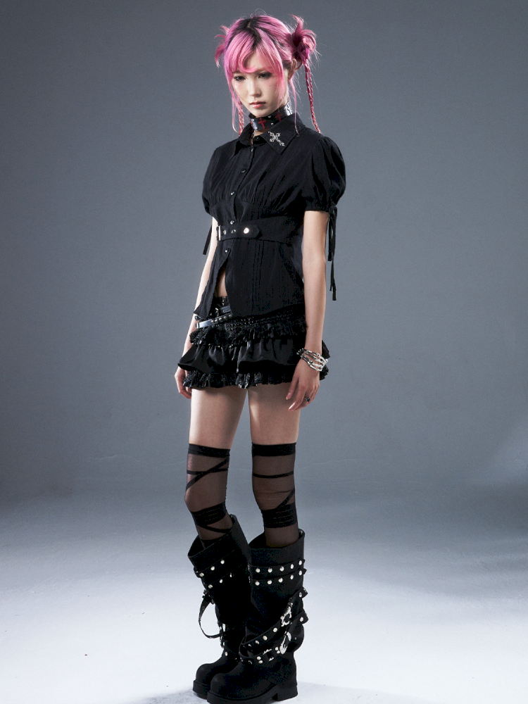 Punk light A-line puffed skirt pants【s0000012940】
