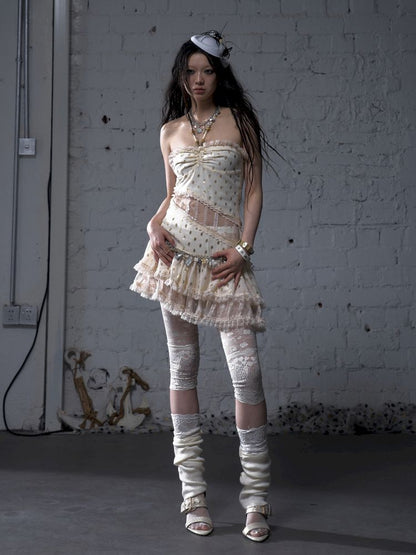 Lace Halter Neck Strapless Dress【s0000012786】