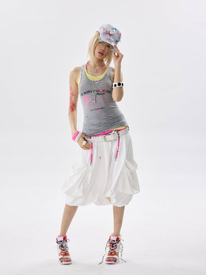 Knit Mesh Printed Camisole Vest【s0000017642】
