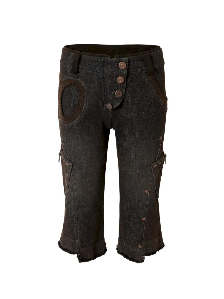 Slim-Fit Flattering Cropped Denim Shorts【s0000013954】