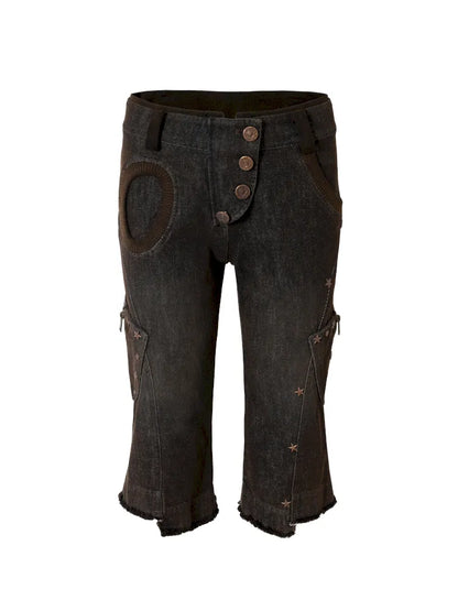 Slim-Fit Flattering Cropped Denim Shorts【s0000013954】