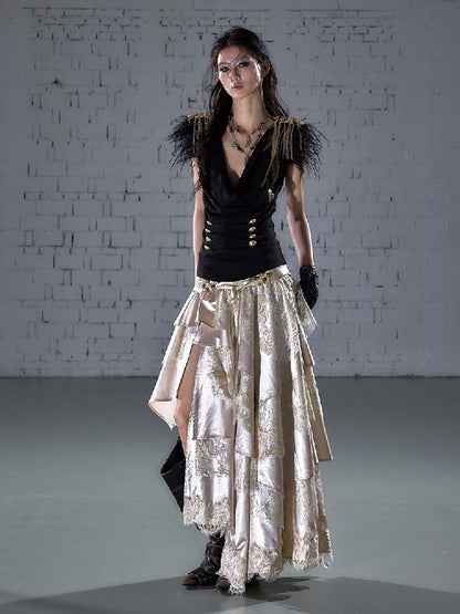 Parched Ostrich Feather Vest【s0000016200】