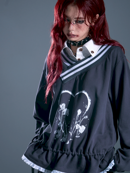 Drawstring Oversized Hoodie Top【s0000013912】