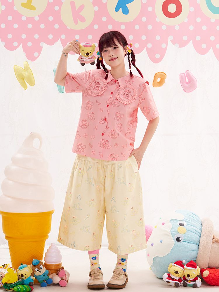 Animal Angel Bunny Collar Pink Shirt【s0000013190】