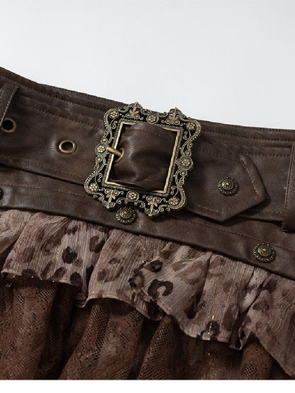 Brushed Sequin Leopard Cake Skirt【s0000017981】