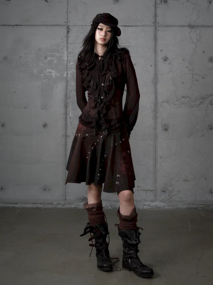 Asymmetrical Suede Skirt【s0000014111】