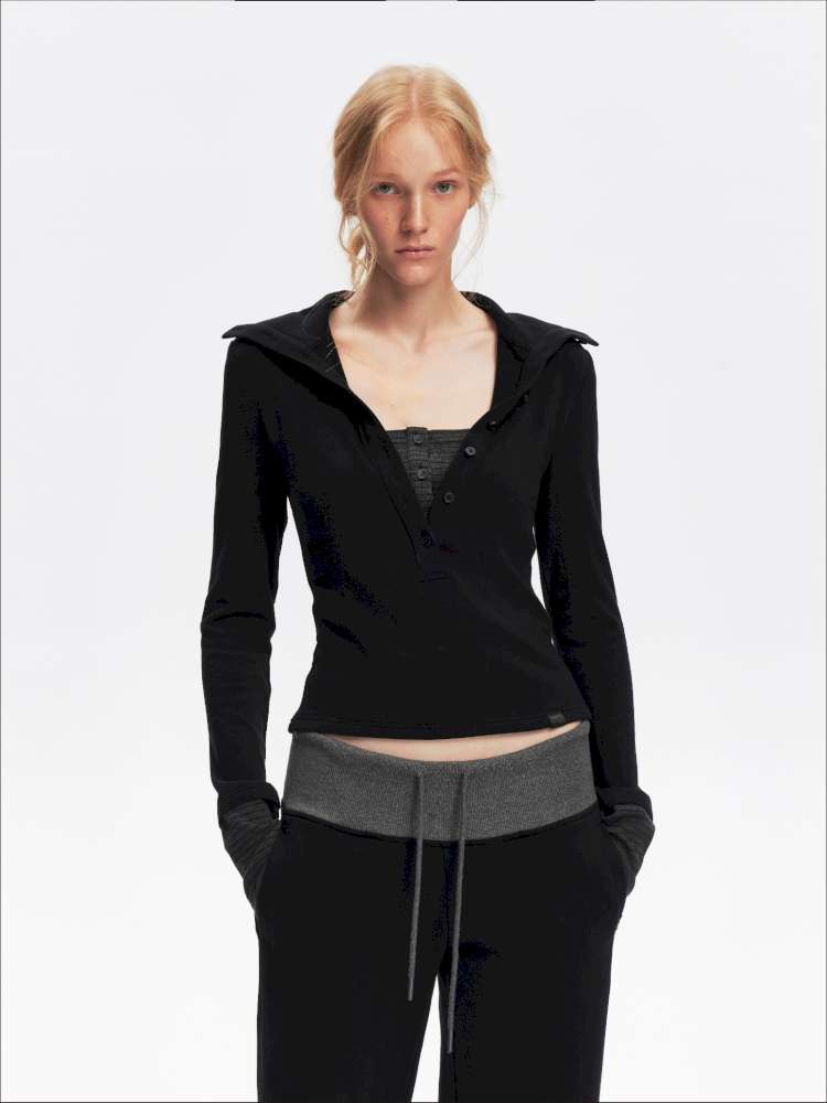 Comfortable Slim Henry Neck Knitted Top【s0000014878】