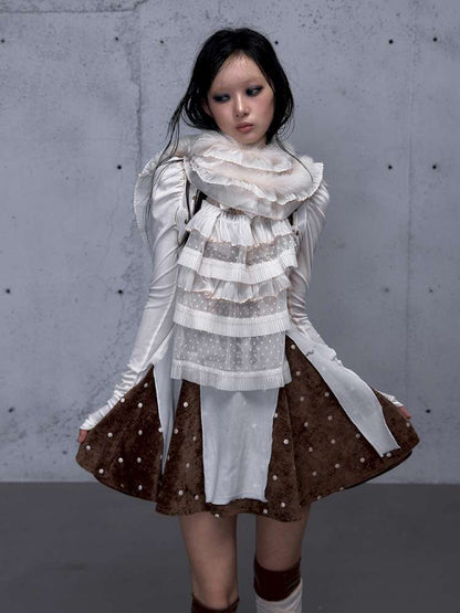 Court Lace Layering Furry Scarf【s0000014932】