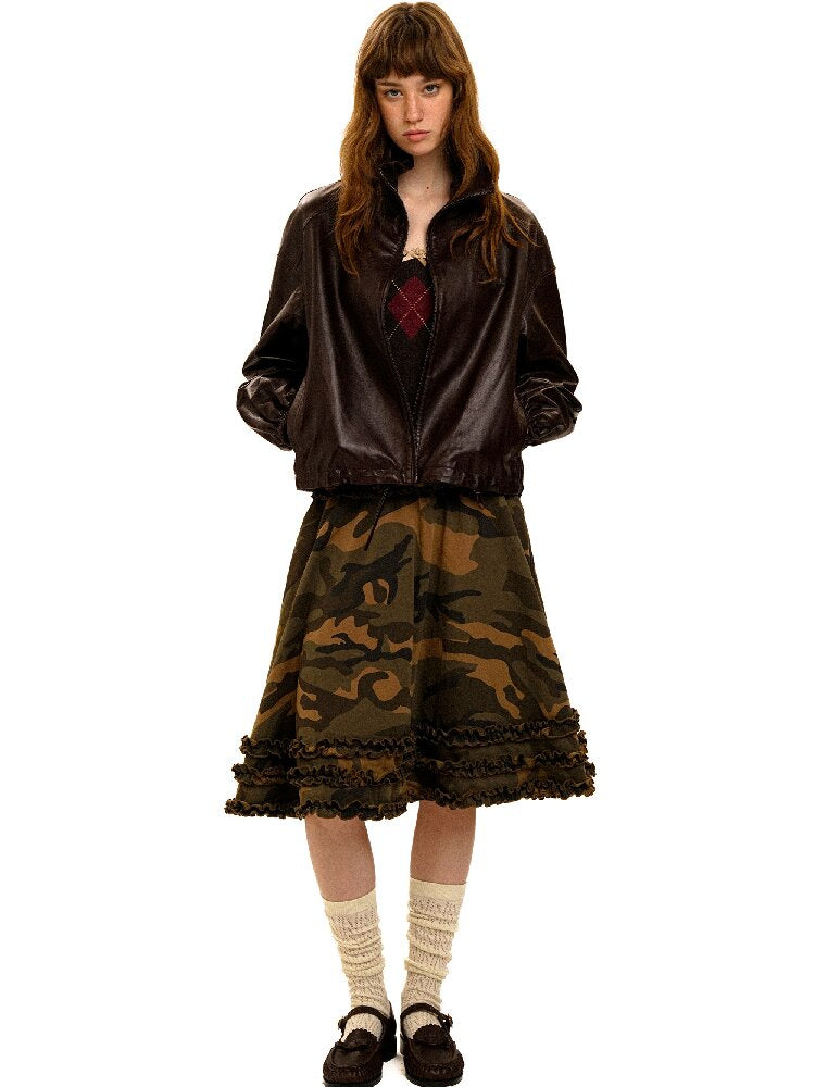 Camo Multi Layer Lace A Line Skirt【s0000017913】