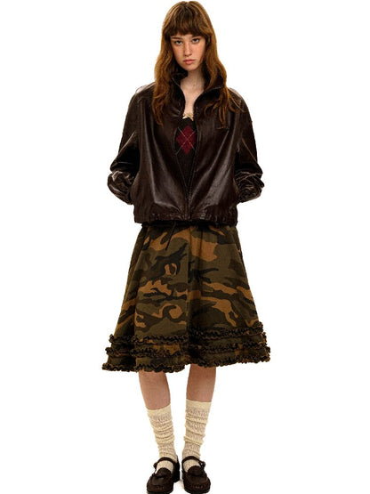 Camo Multi Layer Lace A Line Skirt【s0000017913】