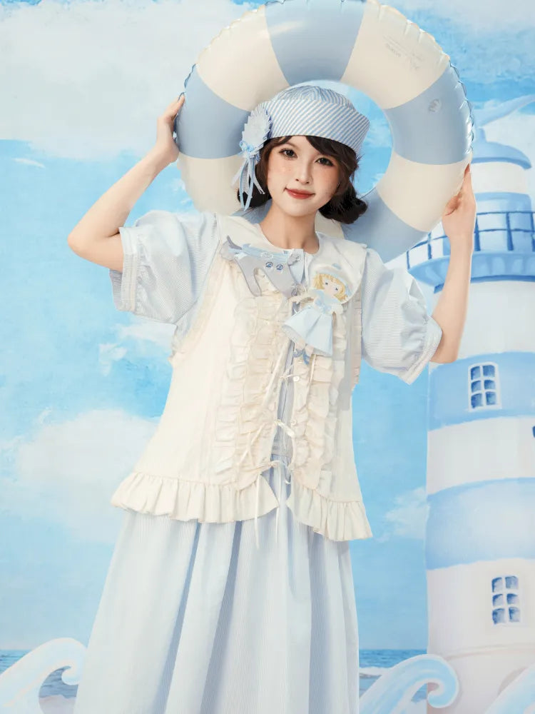 Blue and White Striped Dress【s0000014154】