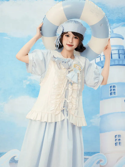 Blue and White Striped Dress【s0000014154】