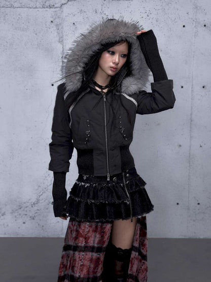 Street Punk Fur Hooded Padded Jacket【s0000014922】