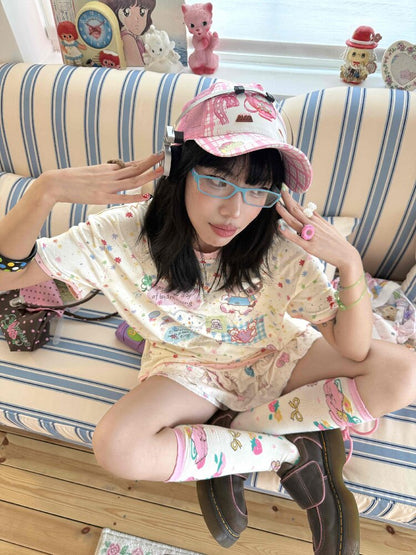 Floral Print Loose T-Shirt Top【s0000017507】