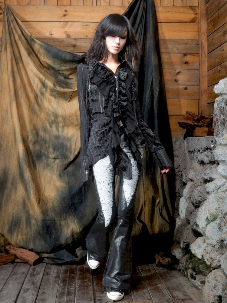 Ruffled Asymmetric Cardigan【s0000013897】