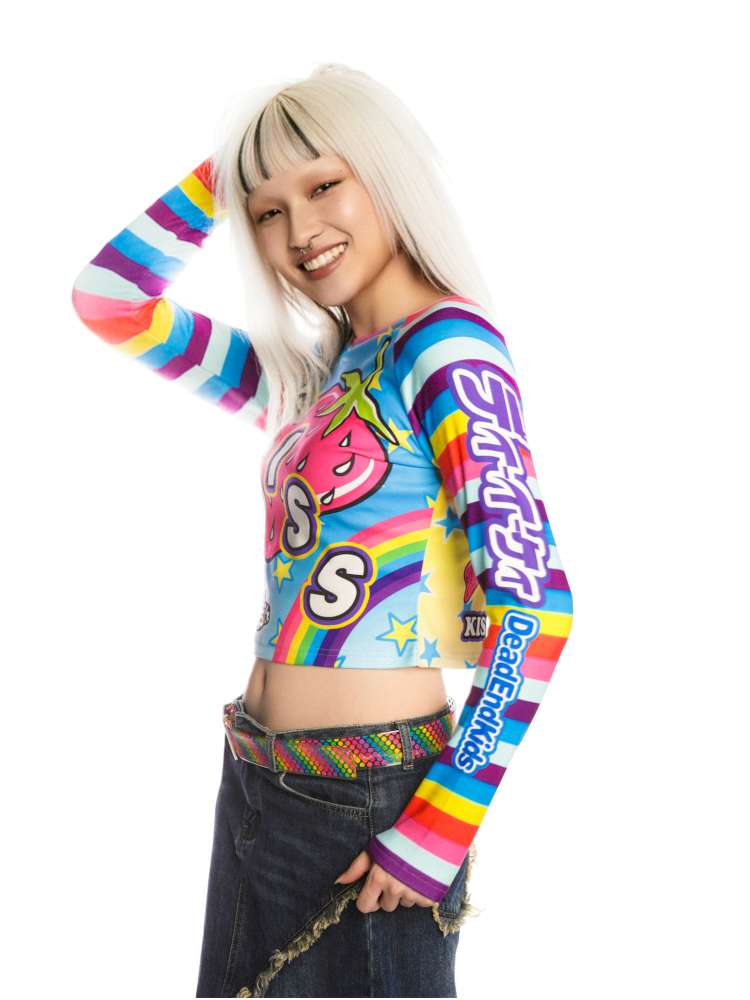 Sweet Cool Y2K Subculture Print Short Top【s0000014907】