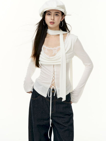 Tencel swing collar bottoming shirt【s0000013745】