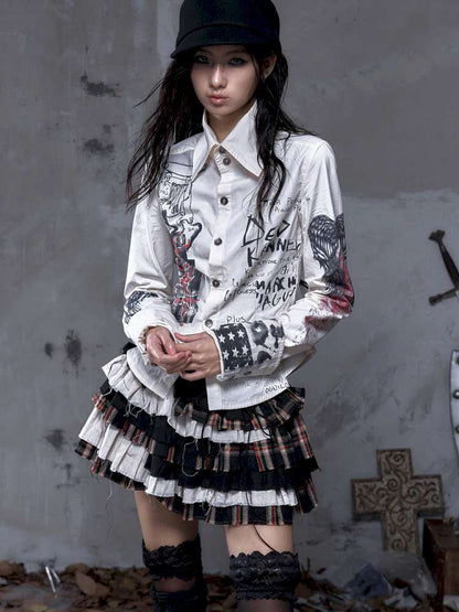 Heavy-Duty Plaid Tiered Skirt【s0000014477】