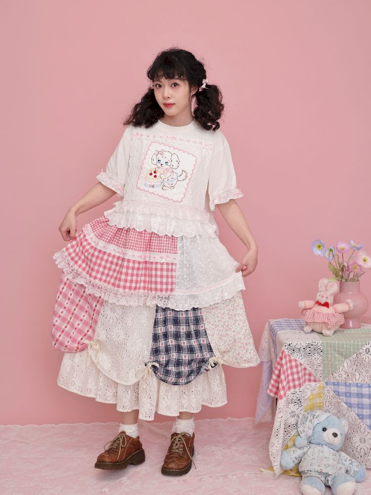 Embroidered Ribbon Lace T-Shirt【s0000012016】