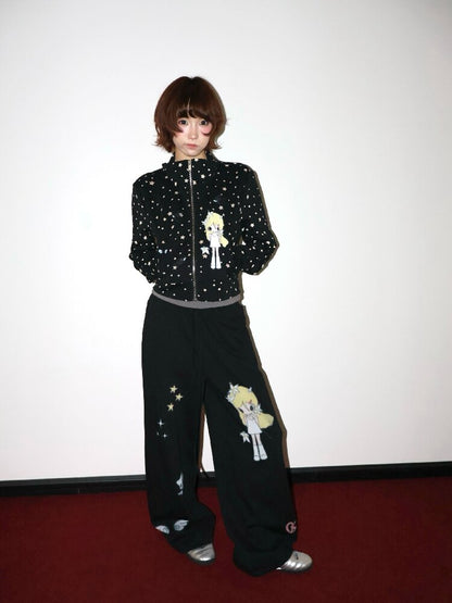 Illustration Short Shoulder Sweatshirt【s0000018664】