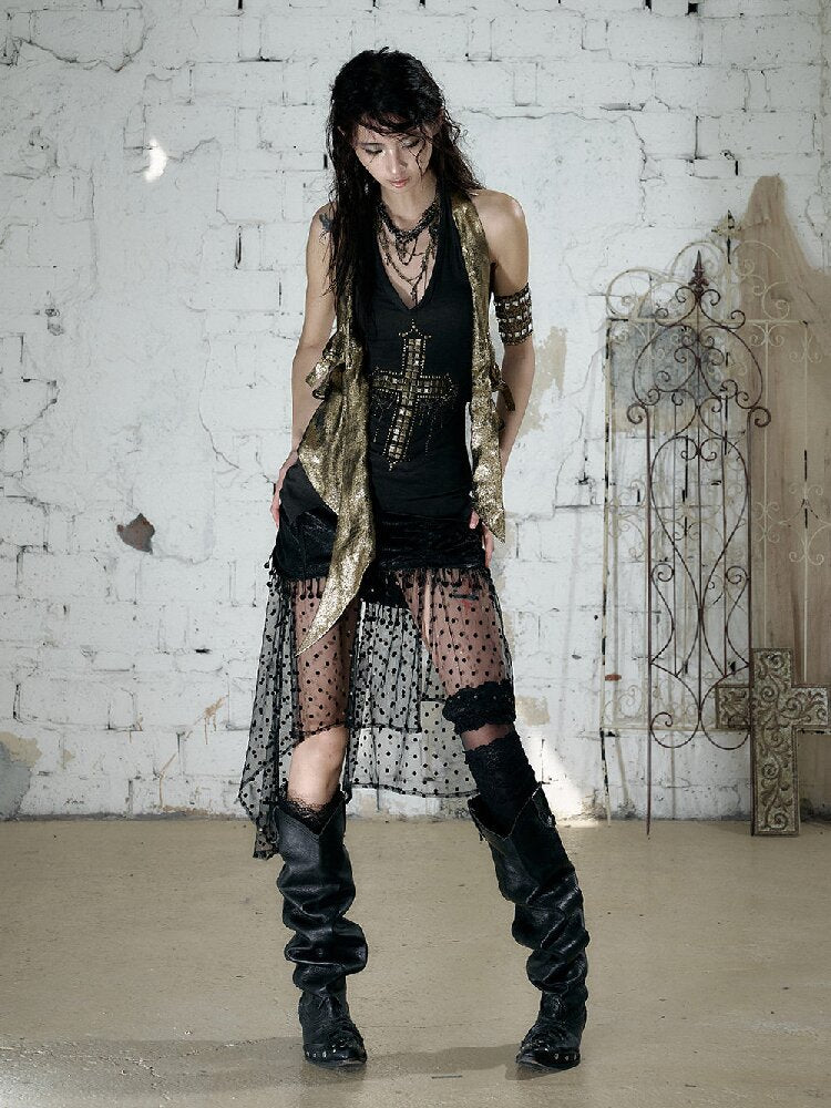 Vintage Punk Two-Piece Long Tank Top【s0000017243】
