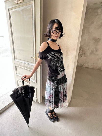 Jacquard Cross Vintage Maxi Skirt【s0000018085】