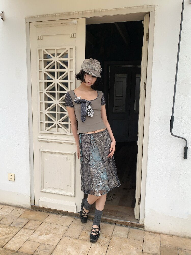 Leopard Polka Dot Patchwork T-Shirt【s0000018083】