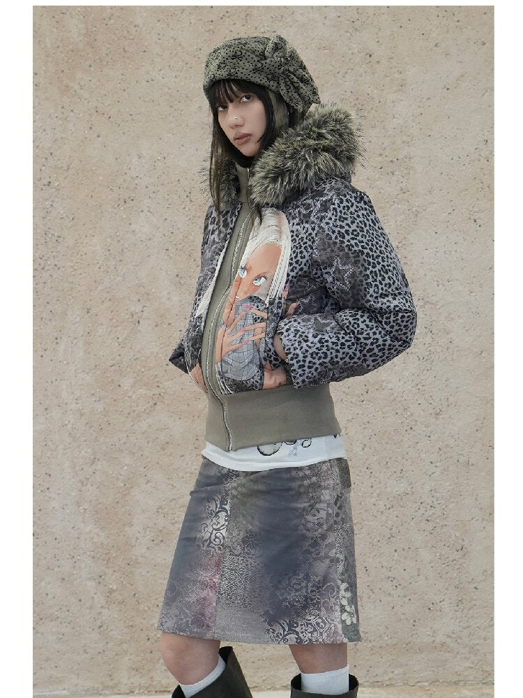 Graffiti White Duck Down Jacket【s0000018070】