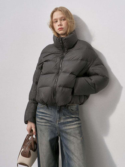 White Duck Down Ribbed Down Jacket【s0000015211】