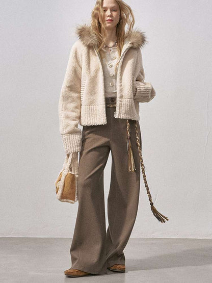 Bear Ears Velvet Faux Fur Jacket【s0000015235】