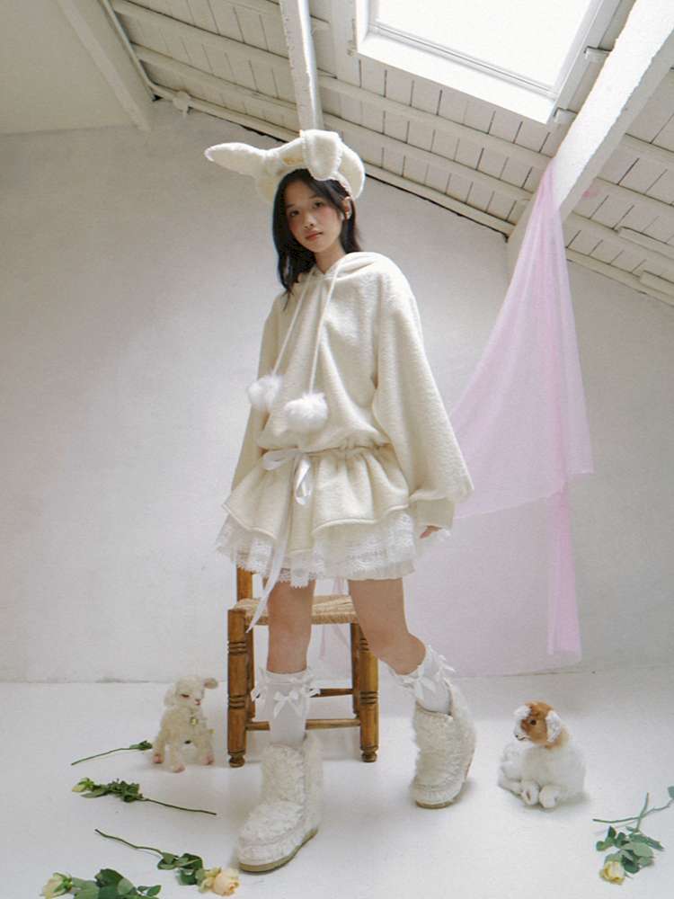 Plush Angel Ears Low Waist Dress【s0000014941】