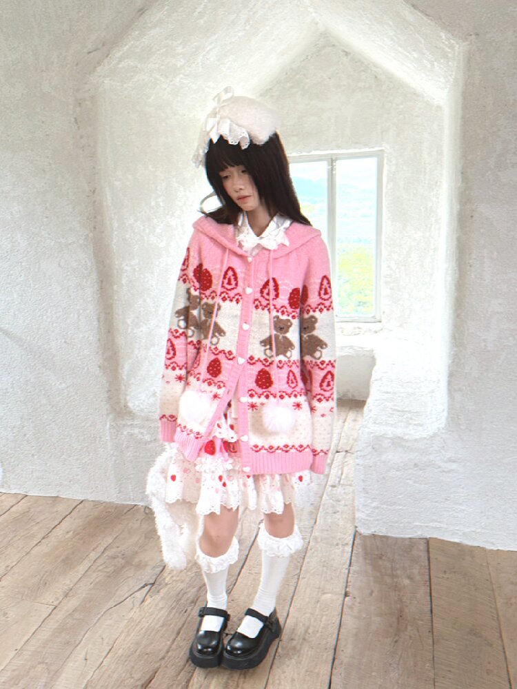 Bear Cake Fair Isle Cardigan【s0000018537】