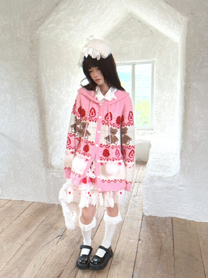 Bear Cake Fair Isle Cardigan【s0000018537】