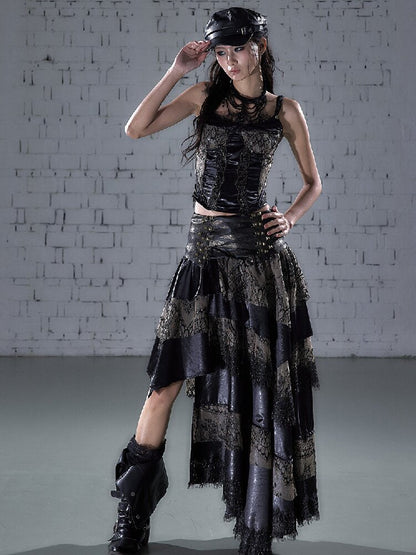 Lace Patchwork Irregular Skirt【s0000015935】