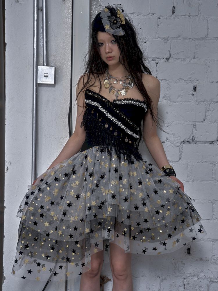 Puffy Tulle Two-Way Strapless Half-Skirt【s0000012792】