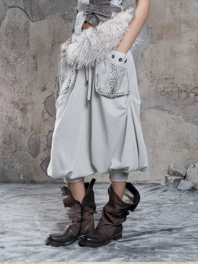 Cropped Wide-Leg Pocket Skirt【s0000014137】